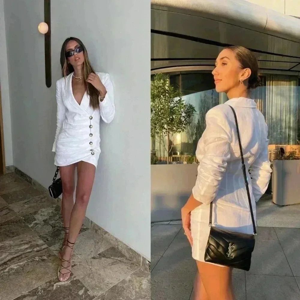 Free People Rumer Bronte Blazer Dress in White Size Small NWT $379